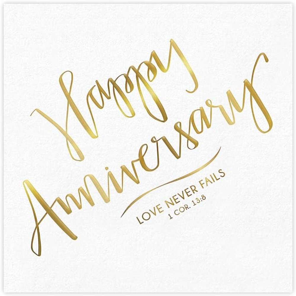 Paper Napkins Happy Anniversary lot of 2 packs of 20 / 40 total Verse NIP